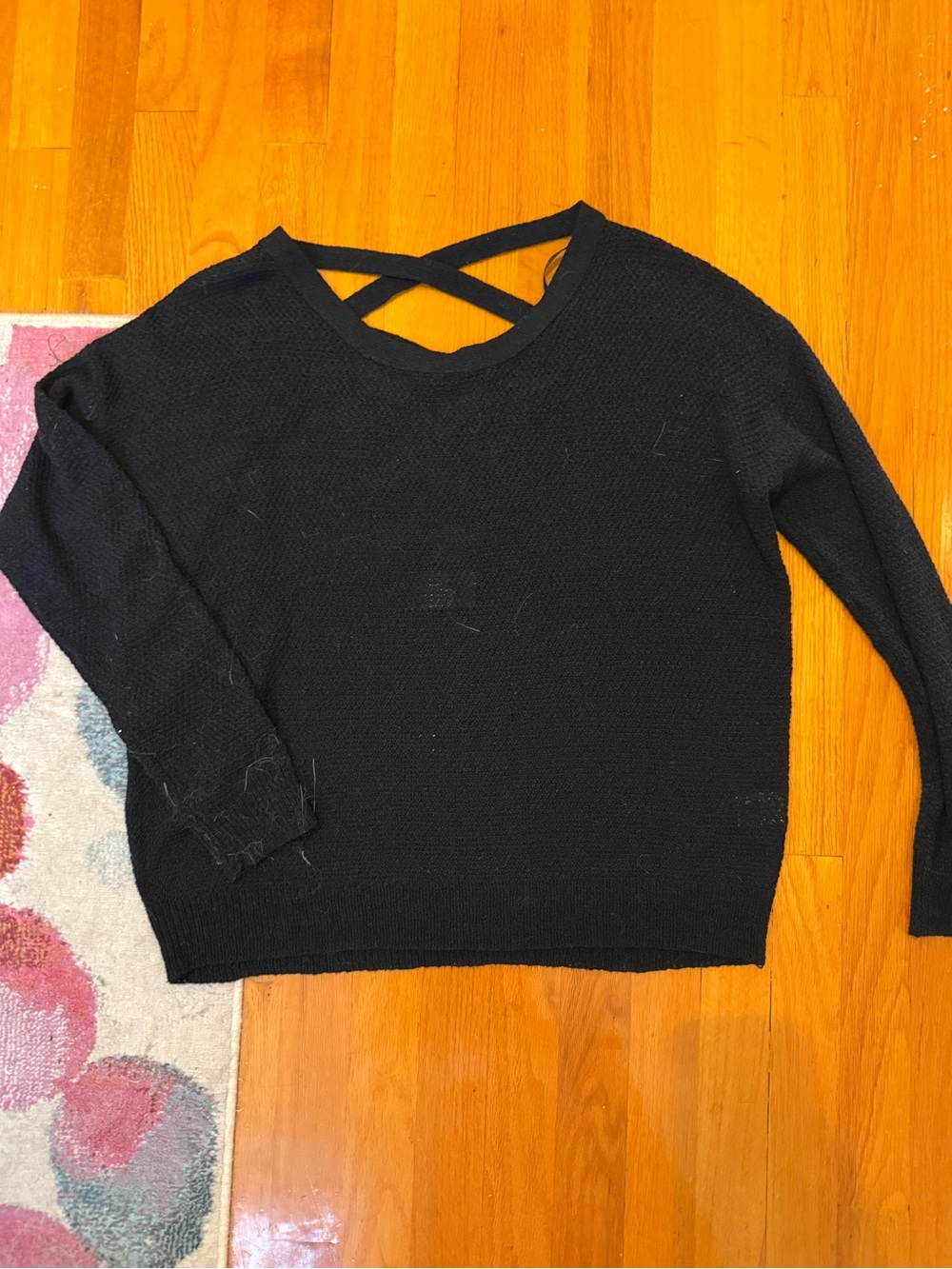 Aeon Los Angeles Black Crisscross Back Scoopneck Sweater